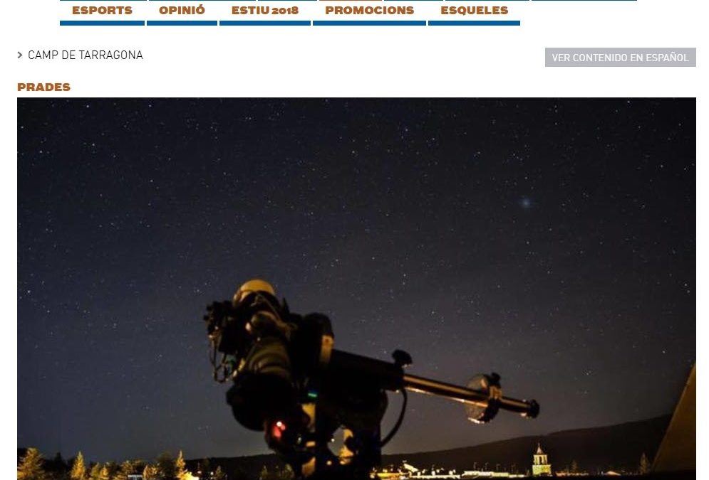 Més Digital: “Prades, un lloc idoni per observar la pluja d’estels de les Gemínides”