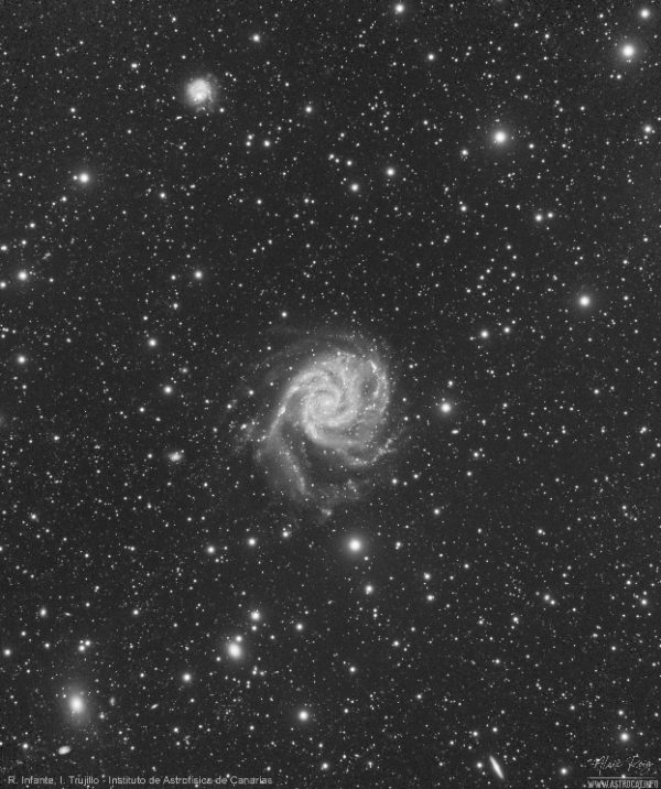 A 101h imaging of M101 with a small telescope - Luminance