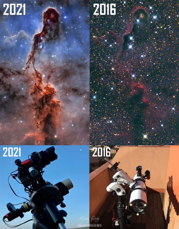 IC 1396: a 5 year evolution
