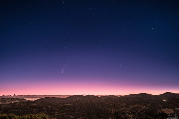 Comet C/2020 F3 Neowise over Muntanyes de Prades