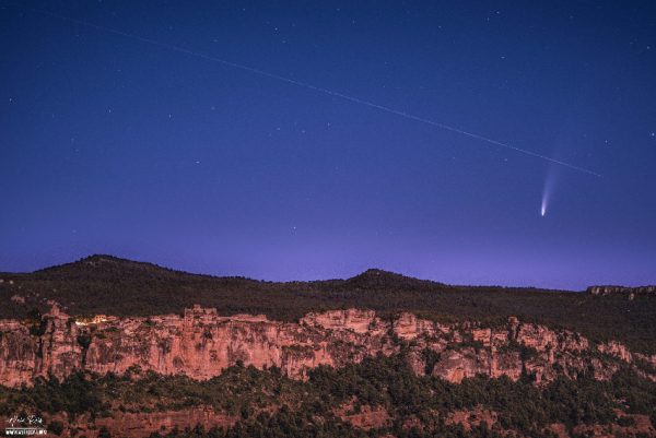 Neowise Comet and ISS over Siurana