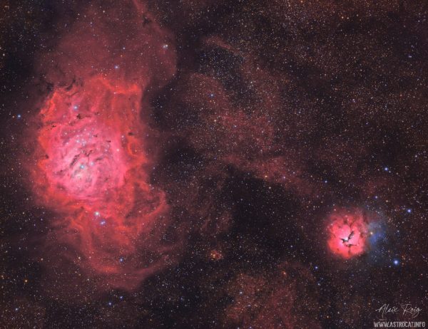 The Lagoon and Trifid Nebulae, M8 & M20