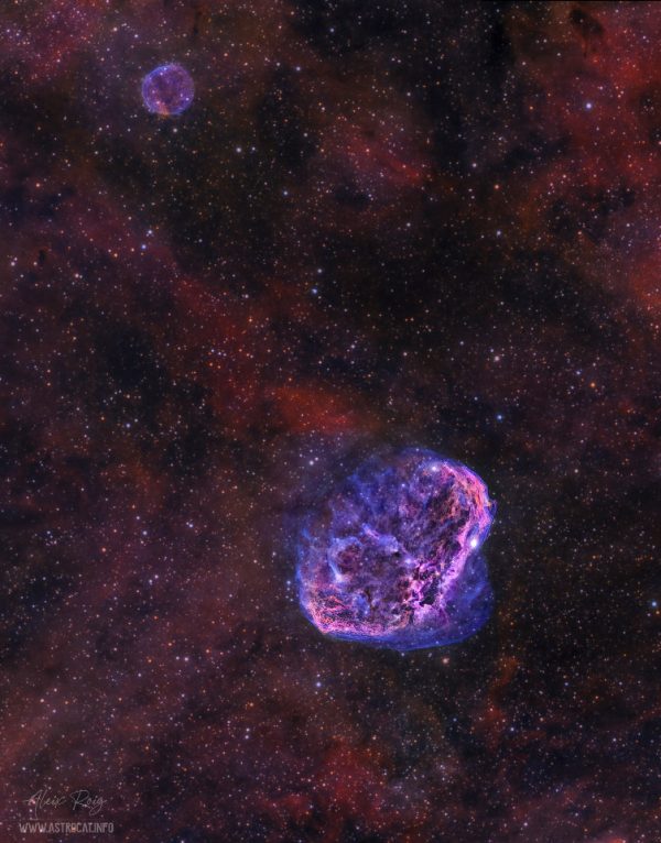 The Soap and Crescent Nebulae - Detail