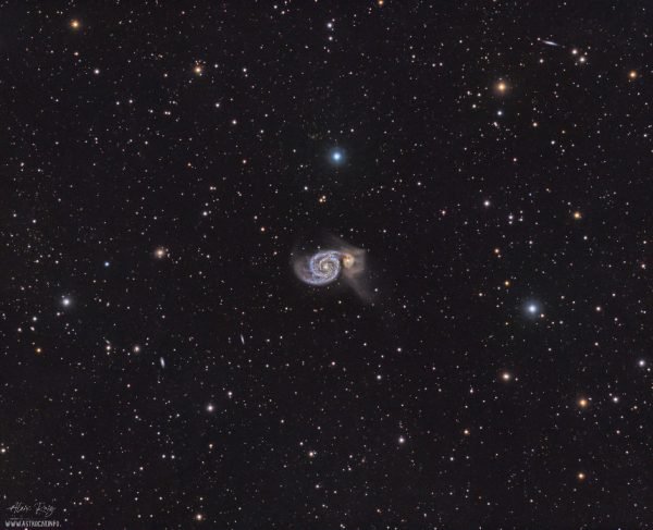 The Whirlpool Galaxy, M51 – super wide field