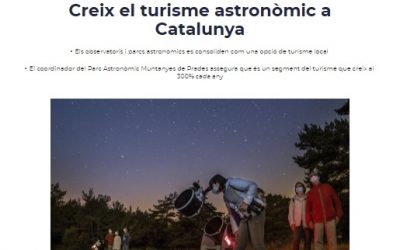CADENA SER: Creix el turisme astronòmic a Catalunya