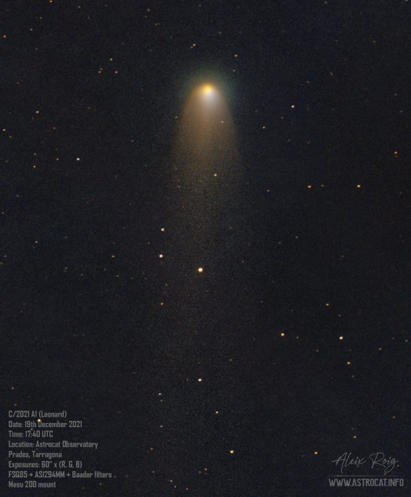 C/2021 A1 Leonard comet, telescopic view