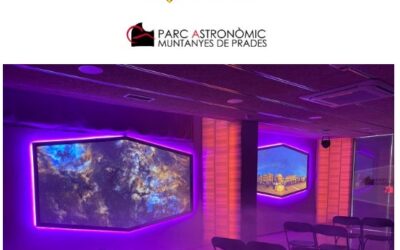 Ajuntament de Prades: Preparatius de l’espectacle Kosmos al Centre de Visitants del Parc Astronòmic Muntanyes de Prades.