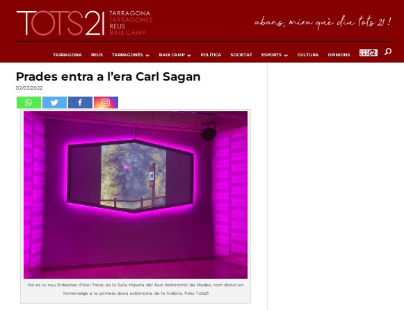 Tots 21: Prades entra a l’era Carl Sagan