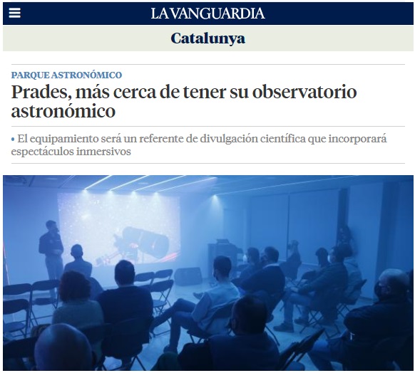 LA VANGUARIA: Prades, más cerca de tener su observatorio astronómico