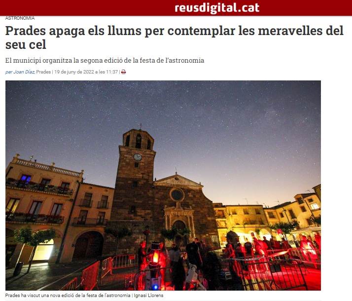 REUS DIGITAL: Prades apaga els llums per contemplar les meravelles del seu cel