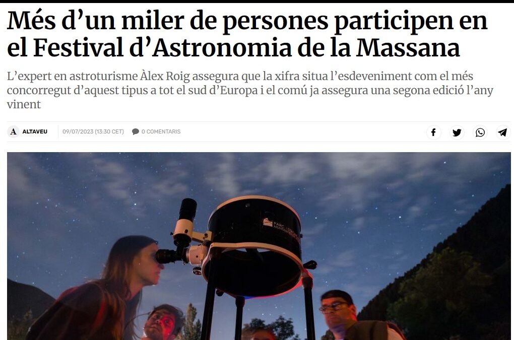 ALTAVEU: Més d’un miler de persones participen en el Festival d’Astronomia de la Massana