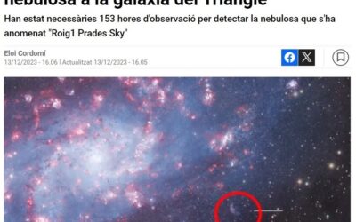 TV3: Descobreixen des de Prades una gran nebulosa a la galàxia del Triangle
