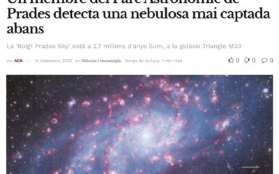 LA MAÑANA: Un membre del Parc Astronòmic de Prades detecta una nebulosa mai captada abans