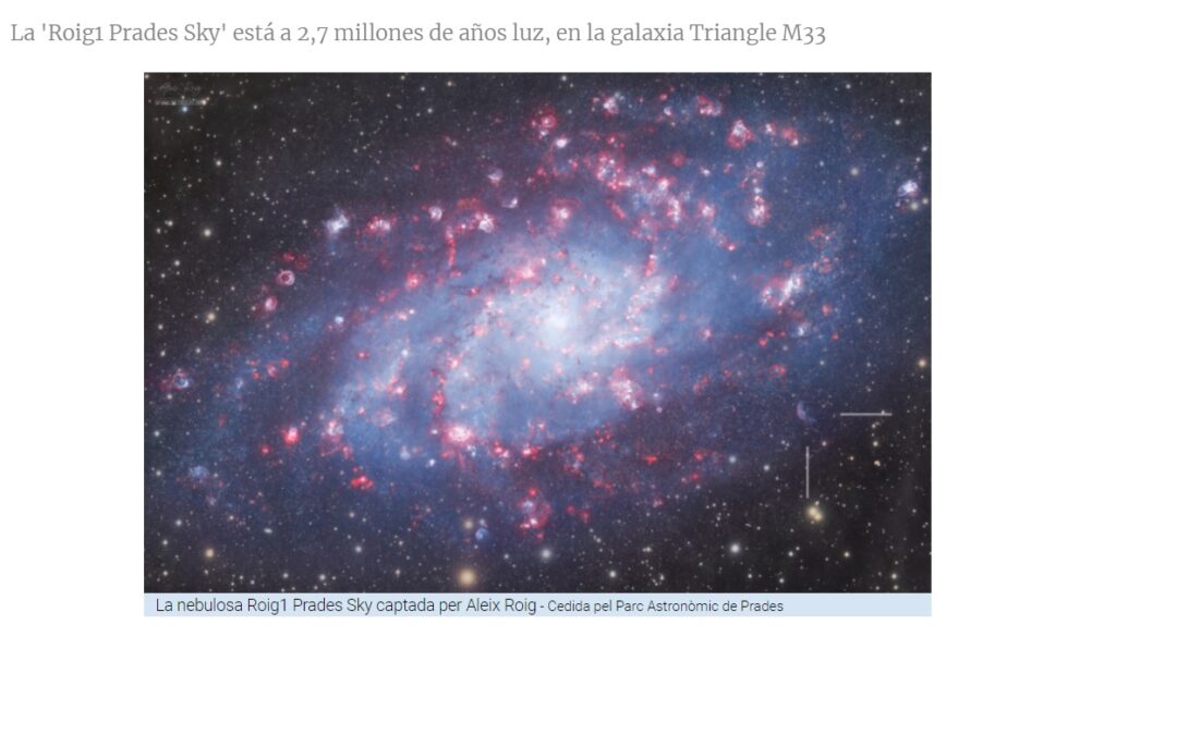 DIARI SEGRE: Un miembro del Parc Astronòmic de Prades detecta una nebulosa jamás captada antes