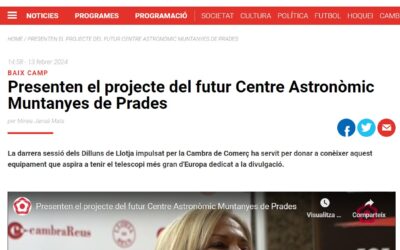 CANAL REUS: Presenten el projecte del futur Centre Astronòmic Muntanyes de Prades